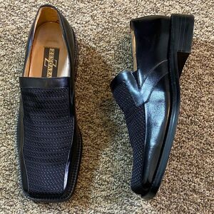 Vintage Zengara Leather Men's Black Loafers Shoes Size 8M